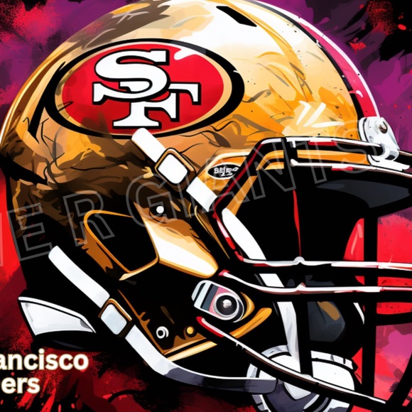 San Francisco 49ers Poster 17x11 49ers Helmet Wall Art NFL Team - Picture 2 of 2